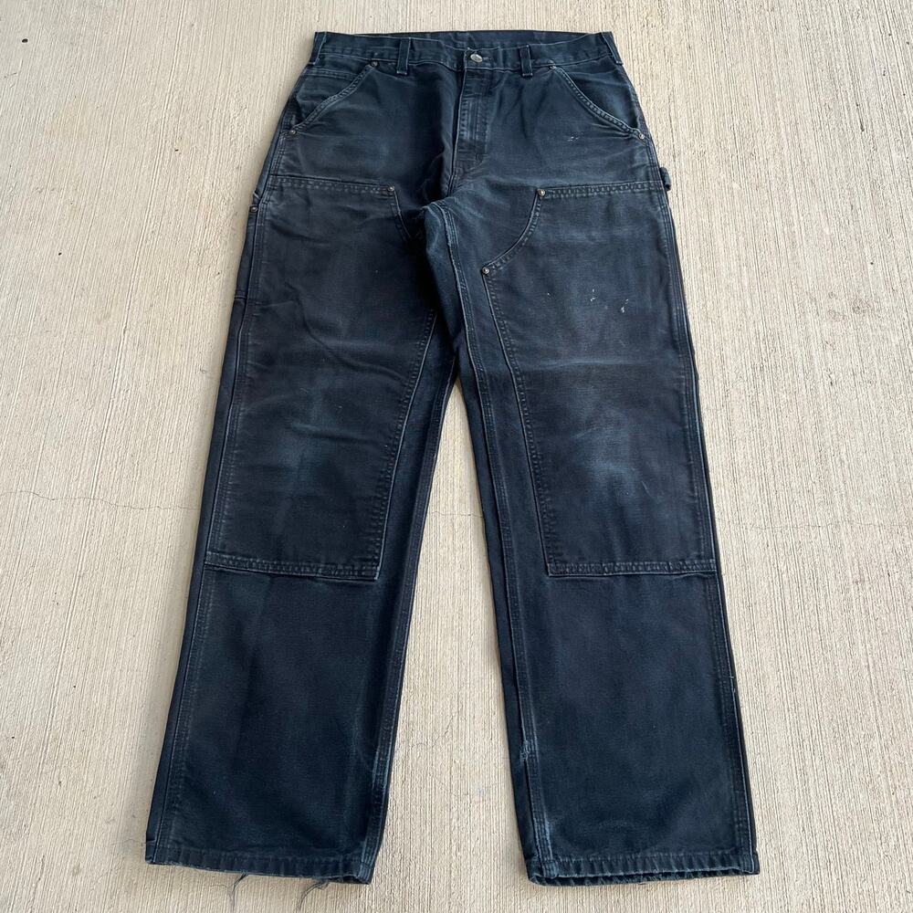 Carhartt B136 BLK black double knee work wear carpenter pants